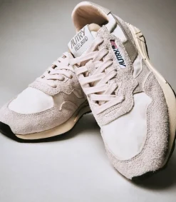 Outlet Baskets Reelwind Nylon Et Daim Blanc Femme Baskets