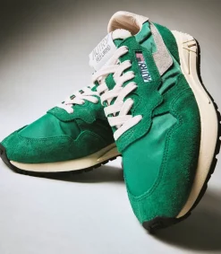 Outlet Baskets Reelwind Nylon Et Daim Vert Femme Baskets