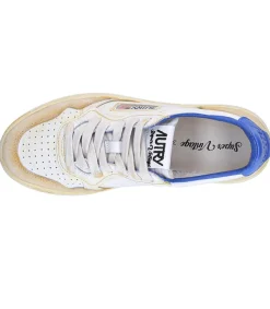 Clearance Baskets Super Vintage Low Blanc Et Bleu Femme Baskets