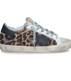 Sale Baskets Super-Star Cuir Horsy Leopard Femme Baskets