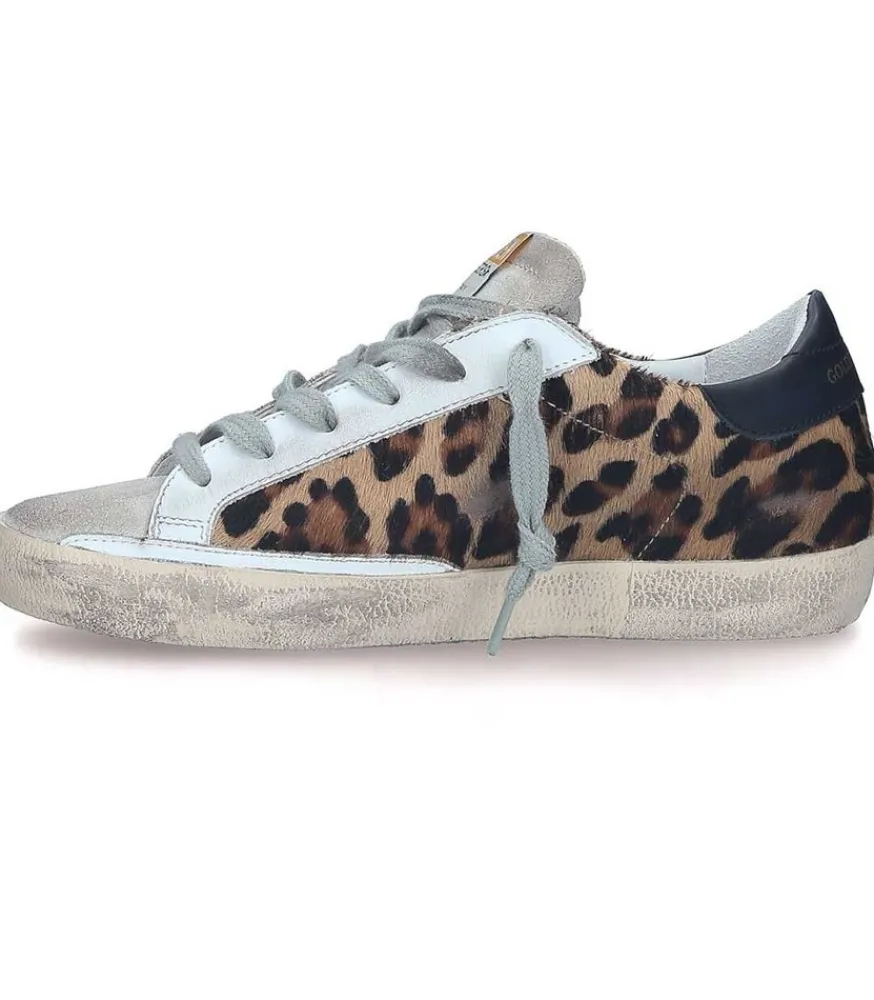 Sale Baskets Super-Star Cuir Horsy Leopard Femme Baskets