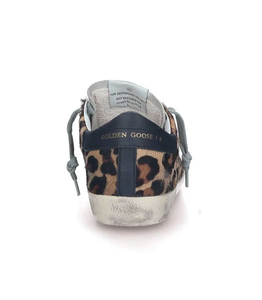 Sale Baskets Super-Star Cuir Horsy Leopard Femme Baskets