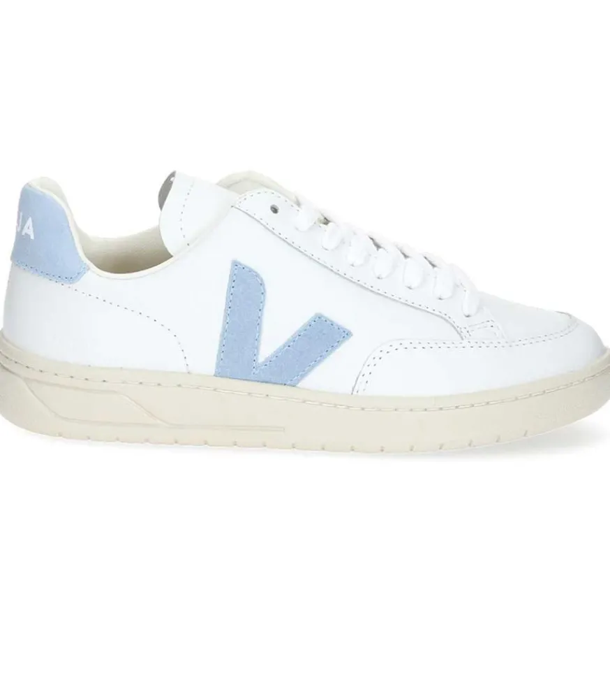 New Baskets V-12 Leather Extra-White/Steel Femme Baskets