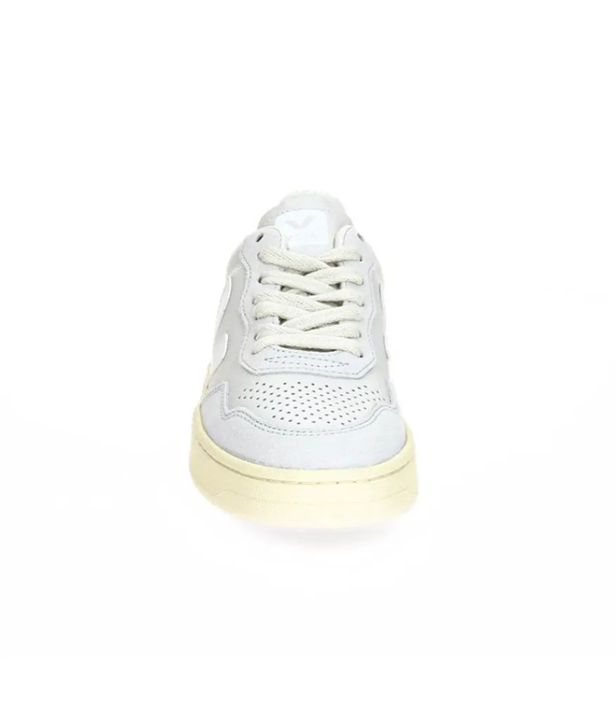 New Baskets V-90 Leather Gravel White Femme Baskets