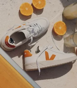 Clearance Baskets V-12 Leather White Pumpkin Femme Baskets