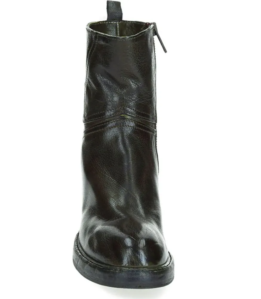 Hot Boots Avec Empiecements En Cuir Kaki Femme Boots & Bottines