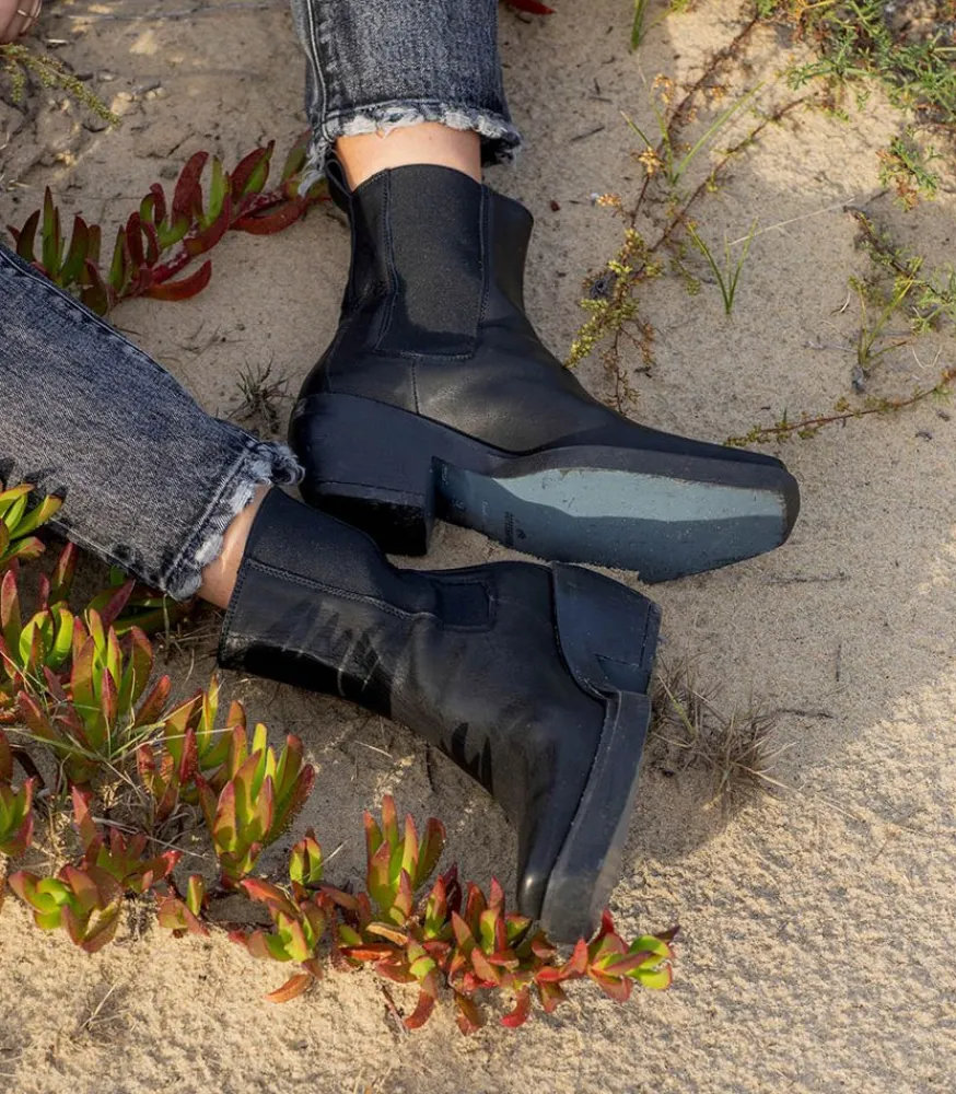 Sale Boots Chealsea Lamb Black Femme Boots & Bottines