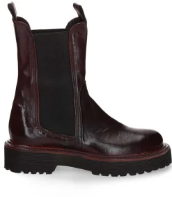 Clearance Boots Chelsea Monastero En Cuir Bordeaux Femme Boots & Bottines