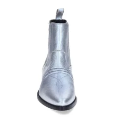 New Boots En Cuir Rose Galaxy Matte Silver Femme Boots & Bottines