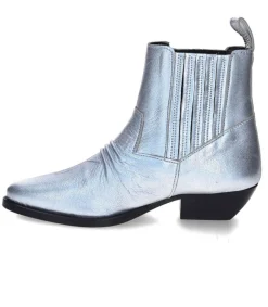 New Boots En Cuir Rose Galaxy Matte Silver Femme Boots & Bottines