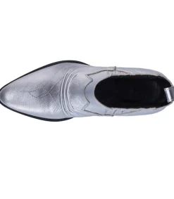 New Boots En Cuir Rose Galaxy Matte Silver Femme Boots & Bottines