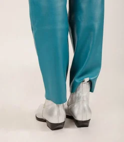 New Boots En Cuir Rose Galaxy Matte Silver Femme Boots & Bottines