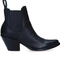 Discount Boots Estudio Black Leather Femme Boots & Bottines