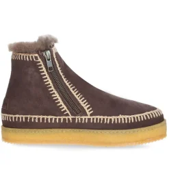 Outlet Boots Setsu Crochet Crepe Suede Chocolat/Beige Femme Boots & Bottines