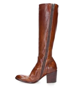 Best Bottes Hautes En Cuir Cognac Femme Boots & Bottines