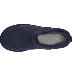 Outlet Bottines Classic Ultra Mini Plateforme Daim Bleu Femme Boots & Bottines