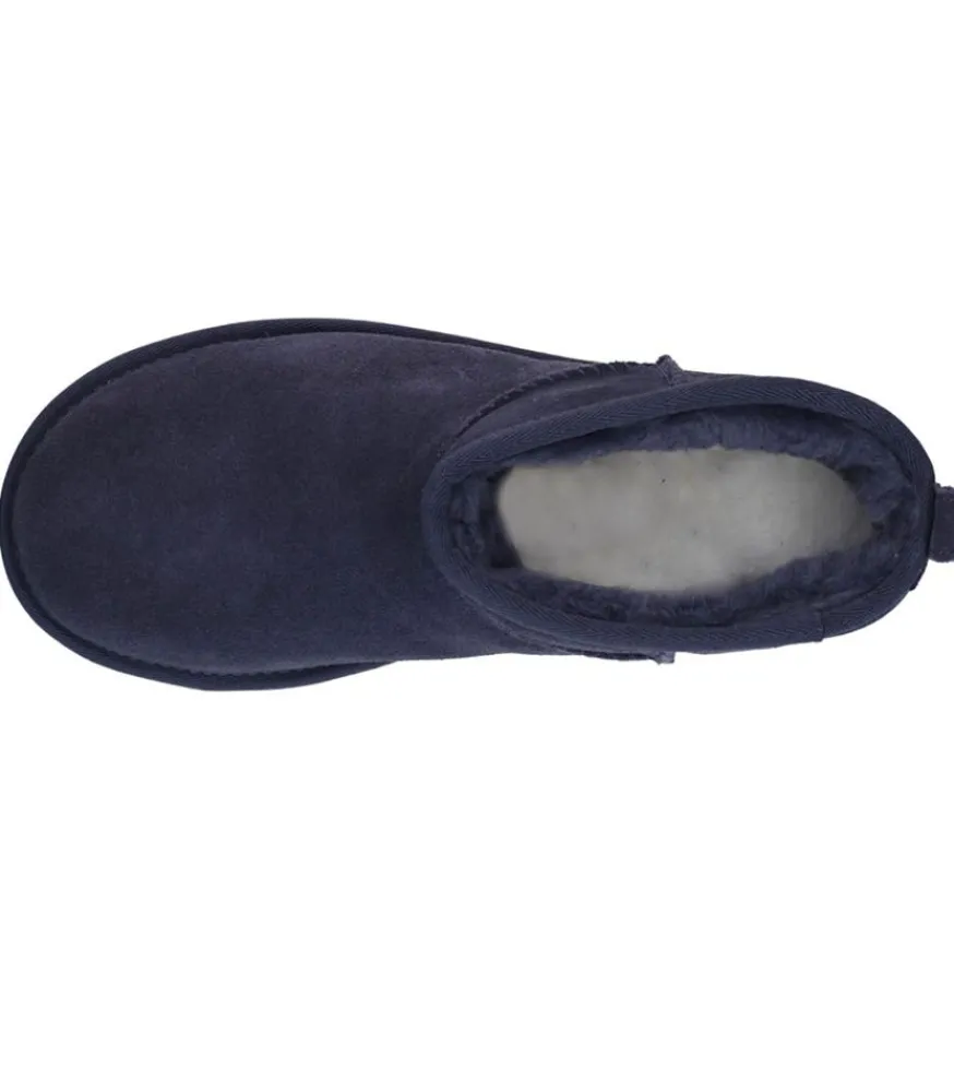 Outlet Bottines Classic Ultra Mini Plateforme Daim Bleu Femme Boots & Bottines