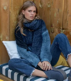 Outlet Bottines Classic Ultra Mini Plateforme Daim Bleu Femme Boots & Bottines