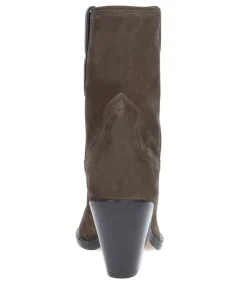 New Bottines Veau Velours Leyane Khaki Femme Boots & Bottines