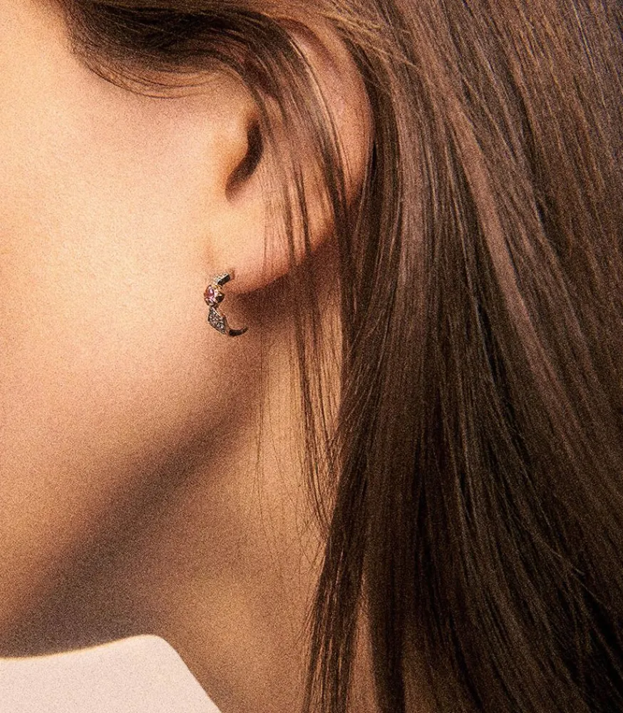 Online Boucle D'Oreille Adele N°1 Saphir Rose Femme Boucles D'Oreilles