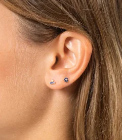 Outlet Boucle D'Oreille Bar Dot Stud Lapis Femme Boucles D'Oreilles