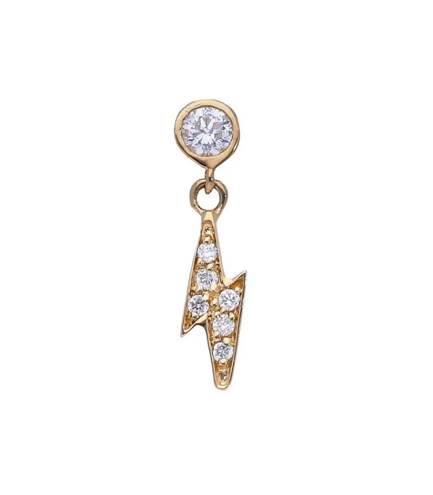 Best Boucle D'Oreille Eclair Or Jaune Et Diamants Femme Boucles D'Oreilles