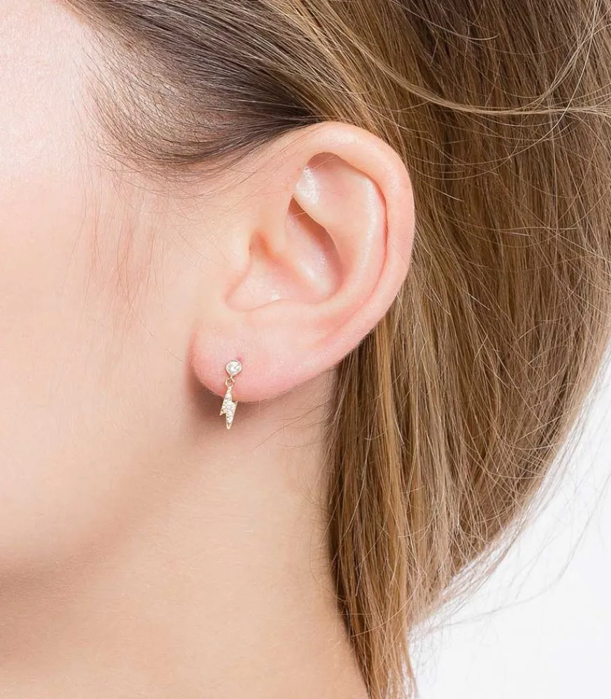 Best Boucle D'Oreille Eclair Or Jaune Et Diamants Femme Boucles D'Oreilles