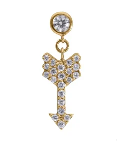 Outlet Boucle D'Oreille Fleche Or Jaune Et Diamants Femme Boucles D'Oreilles