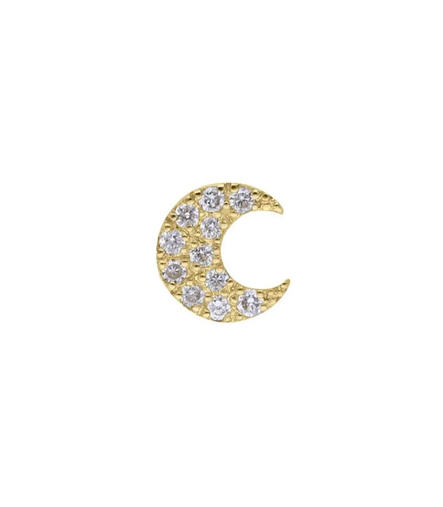 Boucle D'Oreille Moon Or Jaune Et Diamants Femme Boucles D'Oreilles