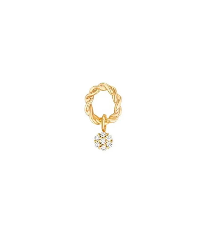 Hot Boucle D'Oreille Puce Dunaway Or Jaune Et Diamants Femme Boucles D'Oreilles