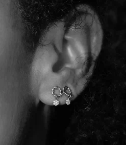 Online Boucle D'Oreille Puce Dunaway Or Blanc Et Diamants Femme Boucles D'Oreilles