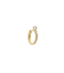 Best Boucle D'Oreille Semi Pavee Or Jaune Et Diamants Femme Boucles D'Oreilles