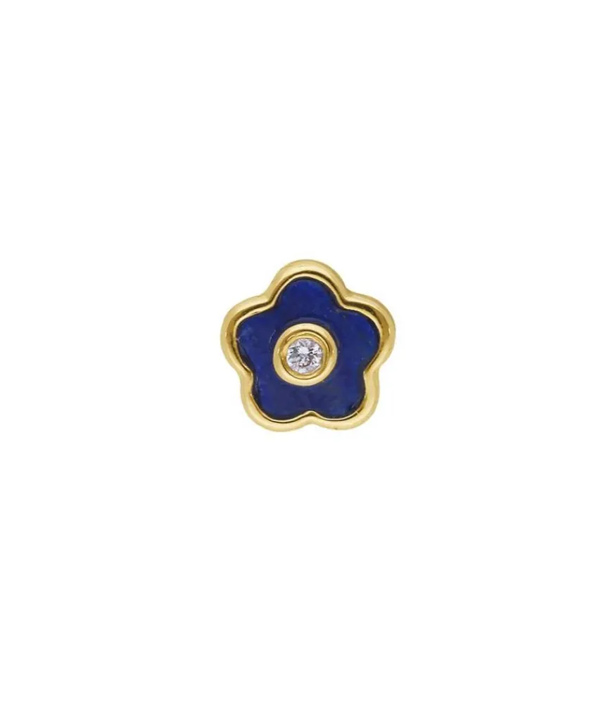 Discount Boucle D'Oreille Stud Flower Lapis Femme Boucles D'Oreilles