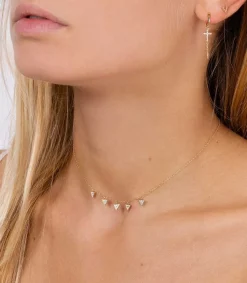 New Boucle D'Oreille Stud V Diamants En Or Femme Boucles D'Oreilles