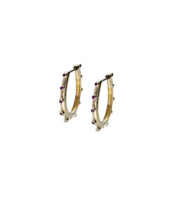 Best Boucles D'Oreilles Arva Or Et Rubis Femme Boucles D'Oreilles