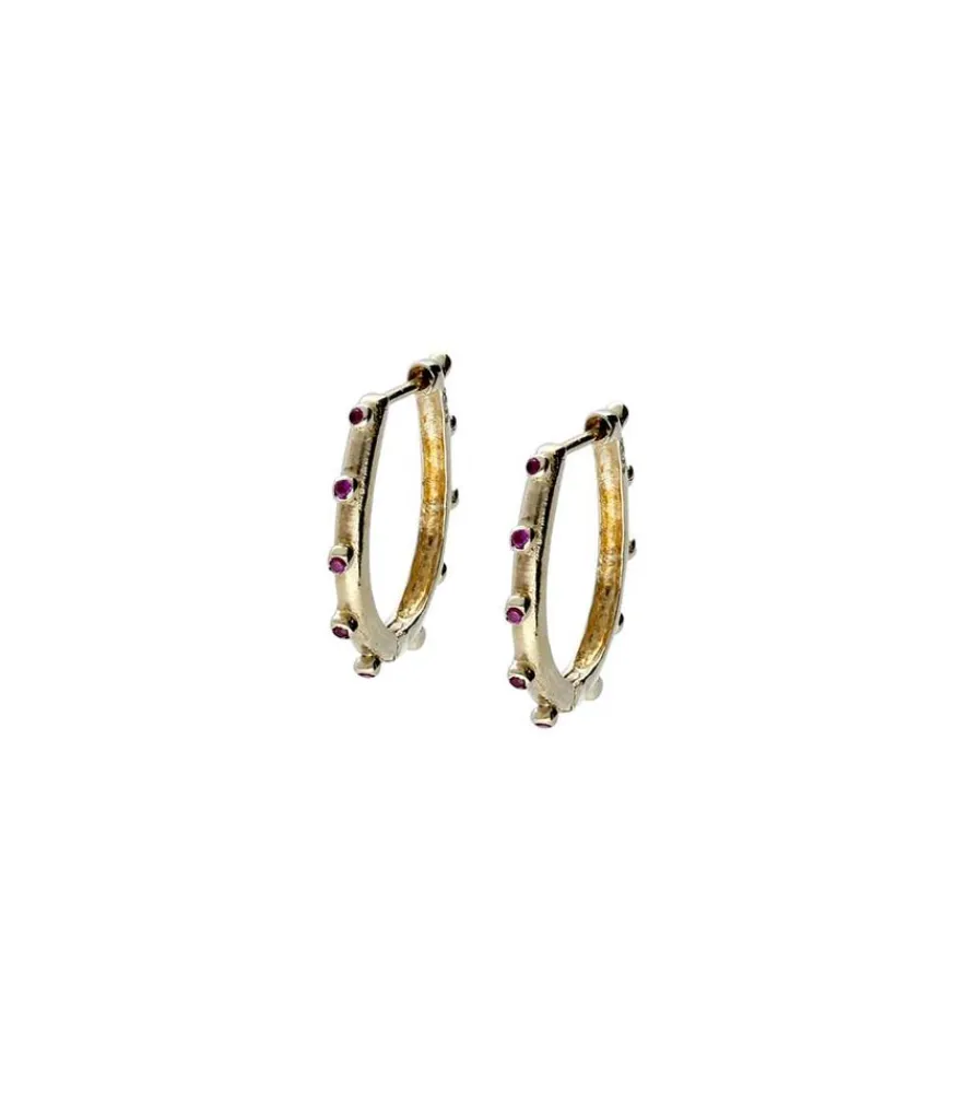 Best Boucles D'Oreilles Arva Or Et Rubis Femme Boucles D'Oreilles