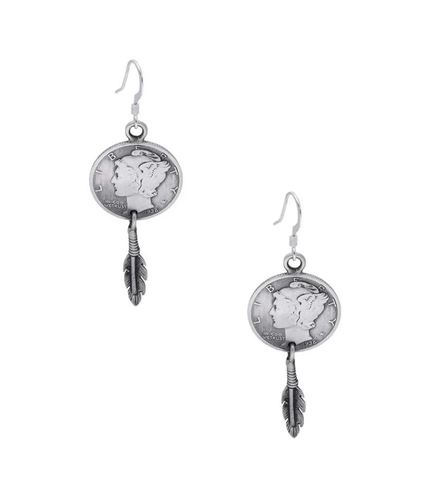 Sale Boucles D'Oreilles Pendantes Piece Et Plume Femme Boucles D'Oreilles