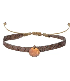 New Bracelet A Ruban Et Medaillon Rond Femme Bracelets