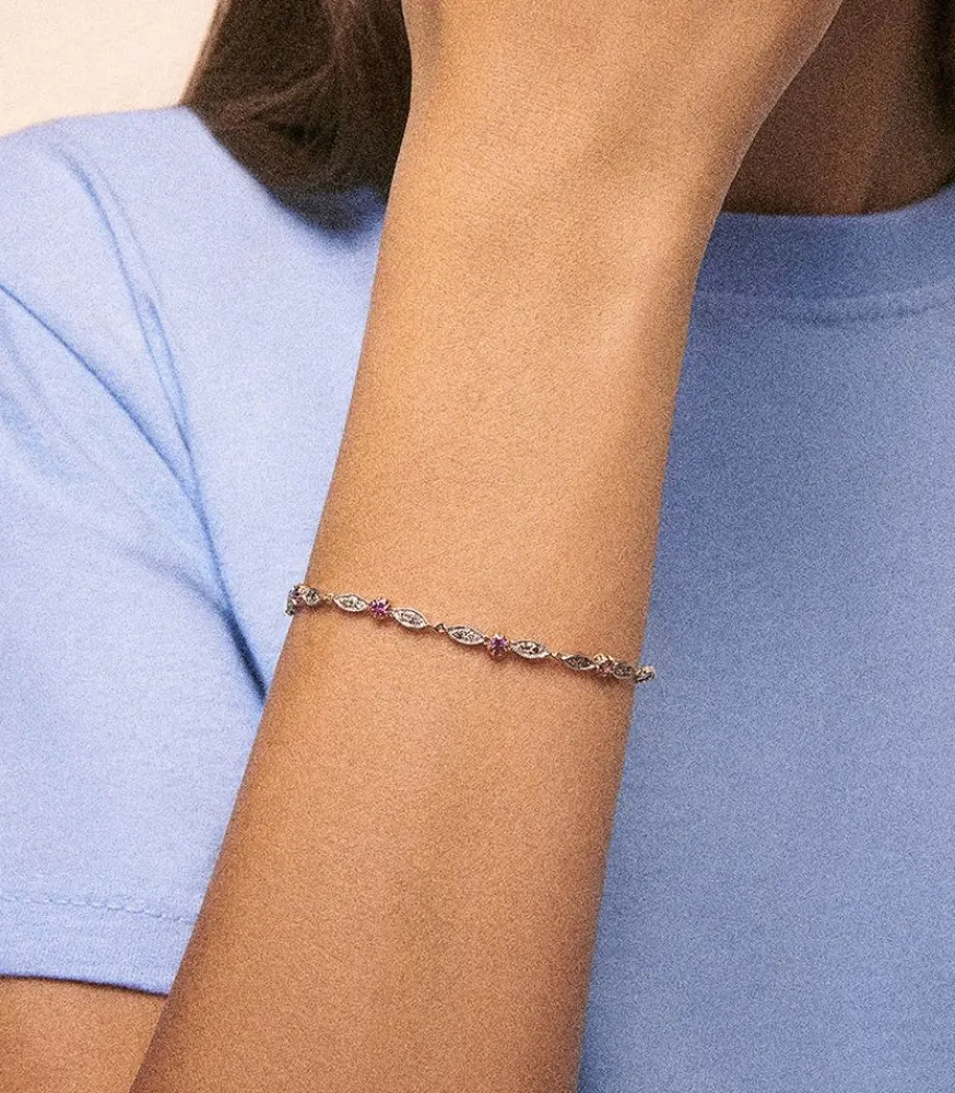 Hot Bracelet Ava Saphir Rose Femme Bracelets