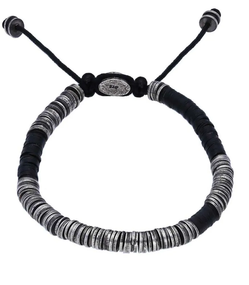 Bracelet Awaso En Perles Africaines Et Argent Homme Bijoux
