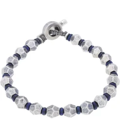 Sale Bracelet Axiom A Perles Geometriques Et Lapislazuli Homme Bijoux