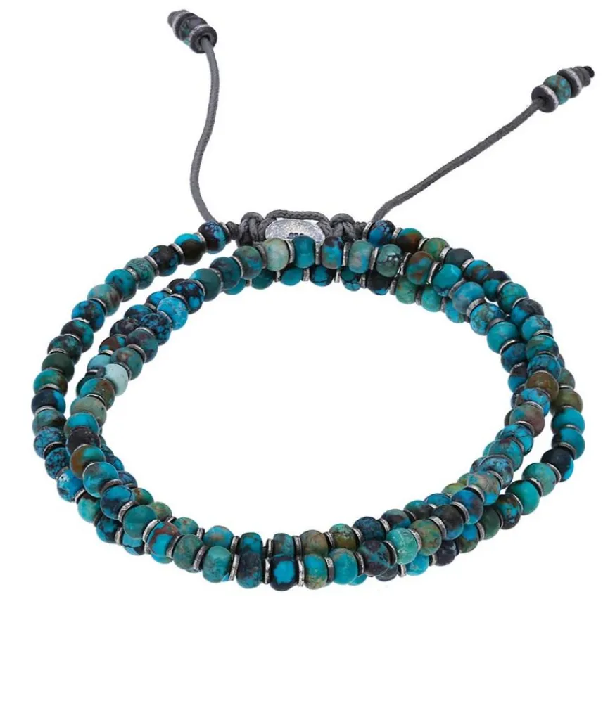 Sale Bracelet Axis En Perles De Pierres Et D'Argent Homme Bijoux