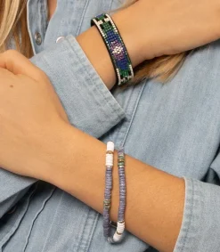 Sale Bracelet Barnabe En Cuir Et Perles De Verre Homme Bijoux