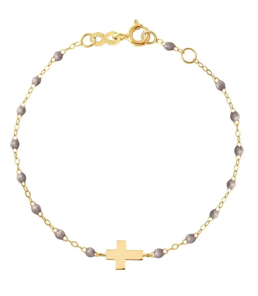 Online Bracelet Croix Or Jaune Et Perles De Resine Femme Bracelets