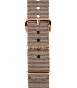 Discount Bracelet De Montre Type Nato Taupe, Boucle Or Rose 230Mm - Clubmaster Chic Femme Montres