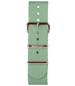 Outlet Bracelet De Montre Type Nato Vert D'Eau Et Boucle Or Rose Femme Montres