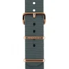 Discount Bracelet De Montre Type Nato Gris, Boucle Or Rose 230Mm - Clubmaster Chic Femme Montres