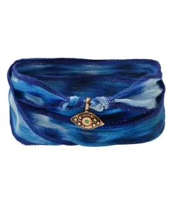 Sale Bracelet En Soie A Nouer Et Charm Amazing Eye En Bronze Et Tsavorite Femme Bracelets