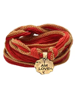 Discount Bracelet En Soie A Nouer Et Charm I Am Love En Bronze Femme Bracelets