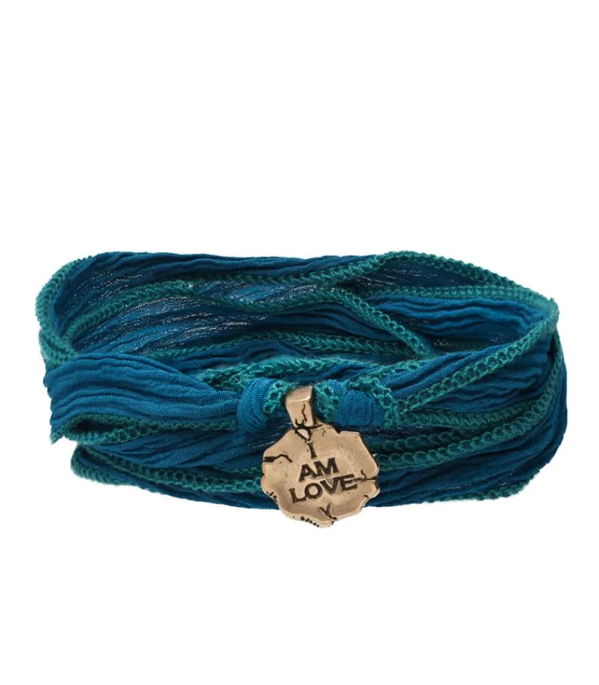 Discount Bracelet En Soie A Nouer Et Charm I Am Love En Bronze Femme Bracelets